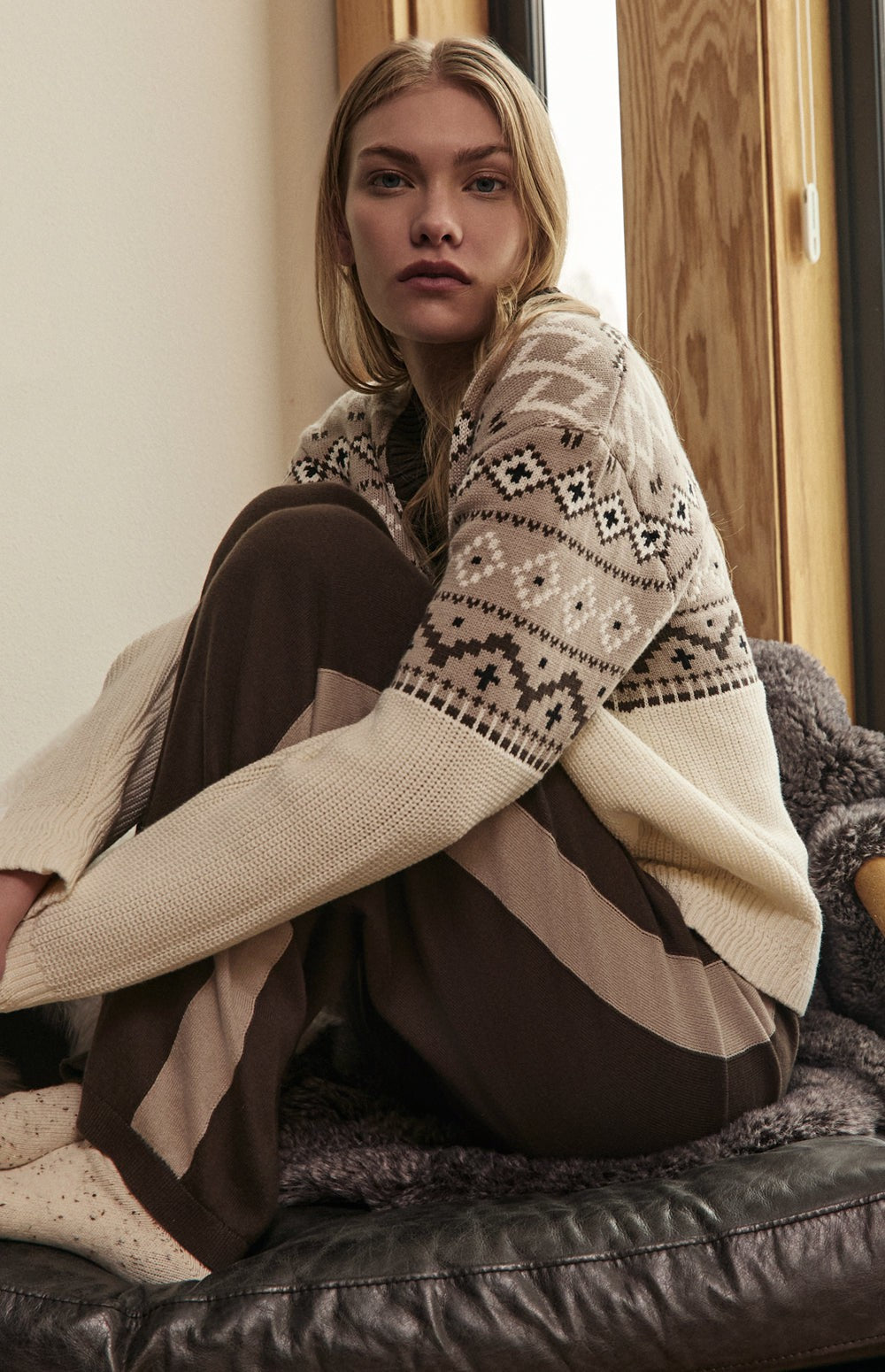 August Wide Leg Knit Lounge Pant, Coffee | Alp N Rock Alp N Rock Womens Pant August Wide Leg Knit Lounge Pant | Coffee