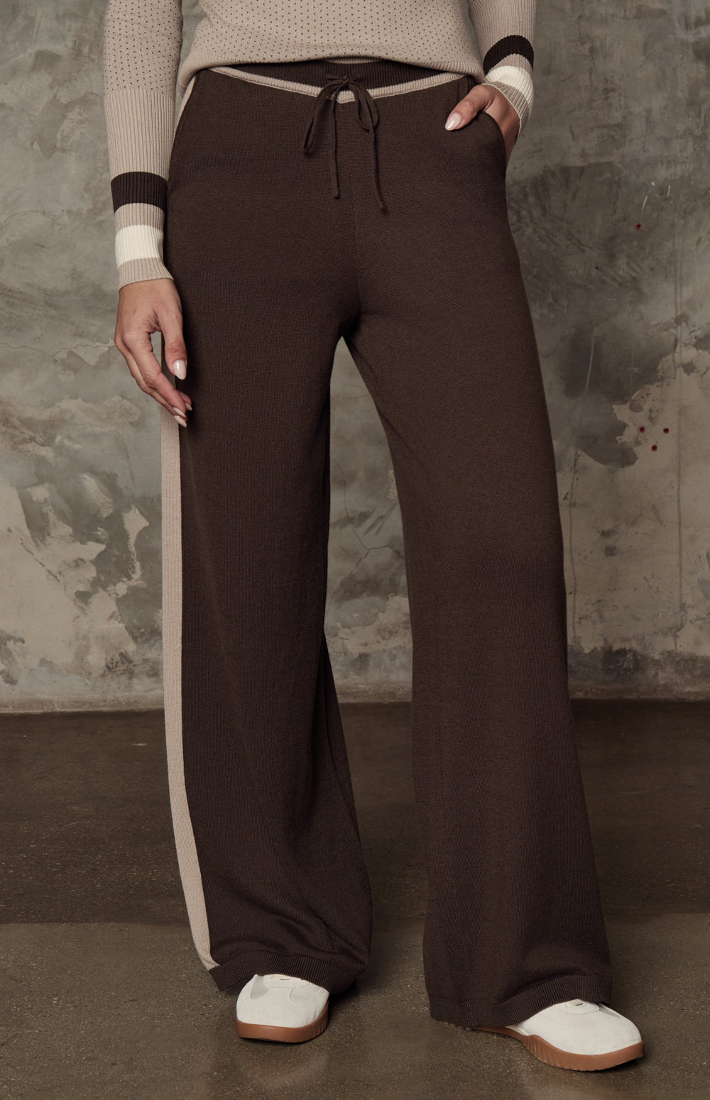 August Wide Leg Knit Lounge Pant, Coffee | Alp N Rock Alp N Rock Womens Pant August Wide Leg Knit Lounge Pant | Coffee
