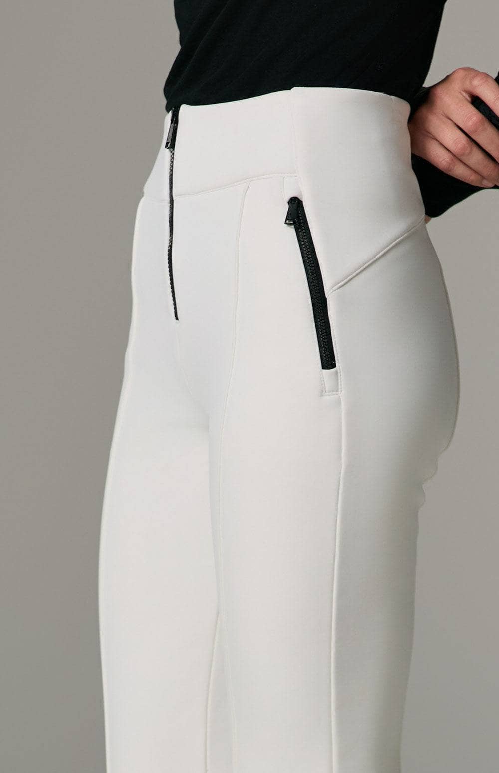 Georgia Pant by Alp N Rock, Women's Cold Weather Ivory Pant With Zipper Fly and Zipper Pockets