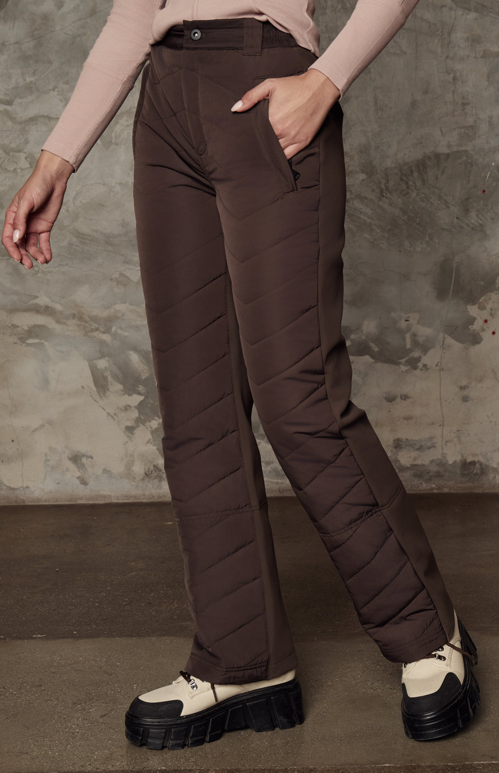 Madison Quilted Ski Pant, Coffee | Alp N Rock Alp N Rock Womens Pant Madison Quilted Ski Pant | Coffee