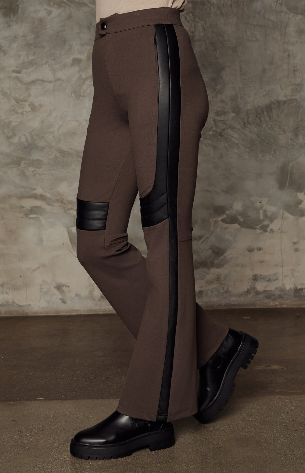 Sabine Double Knit Flare Pant, Coffee | Alp N Rock Alp N Rock Womens Pant Sabine Double Knit Flare Pant | Coffee