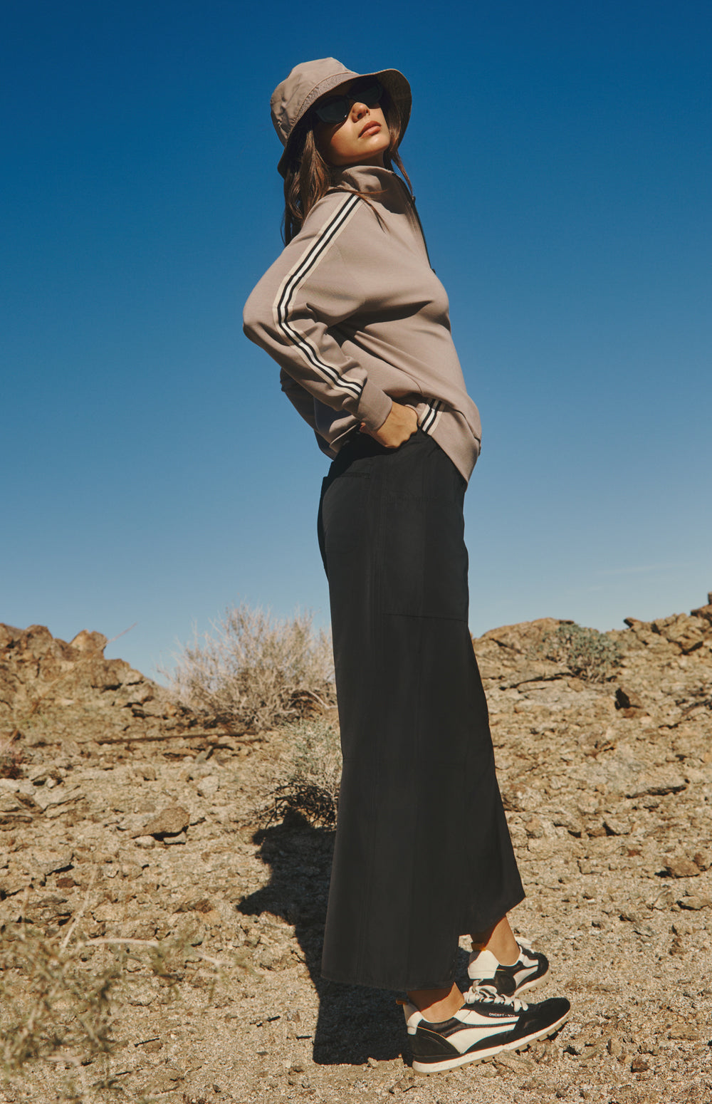 Alp N Rock Suki Pant, lightweight black wide leg cropped pant for women