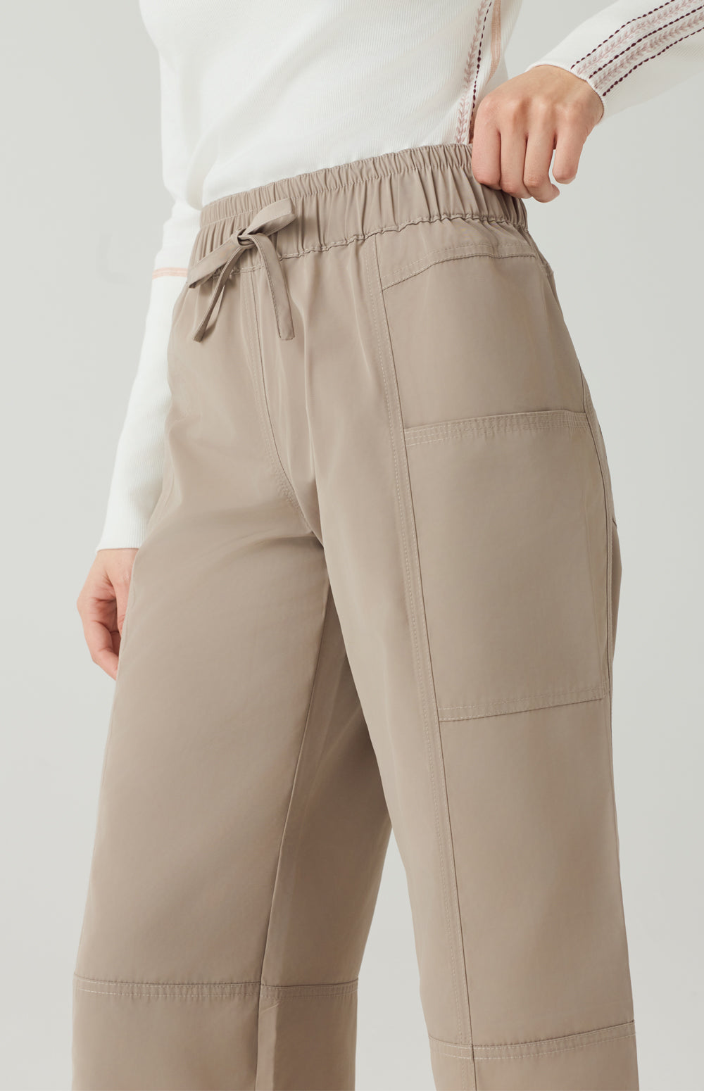 Alp N Rock Suki Pant, lightweight beige wide leg cropped pant for women
