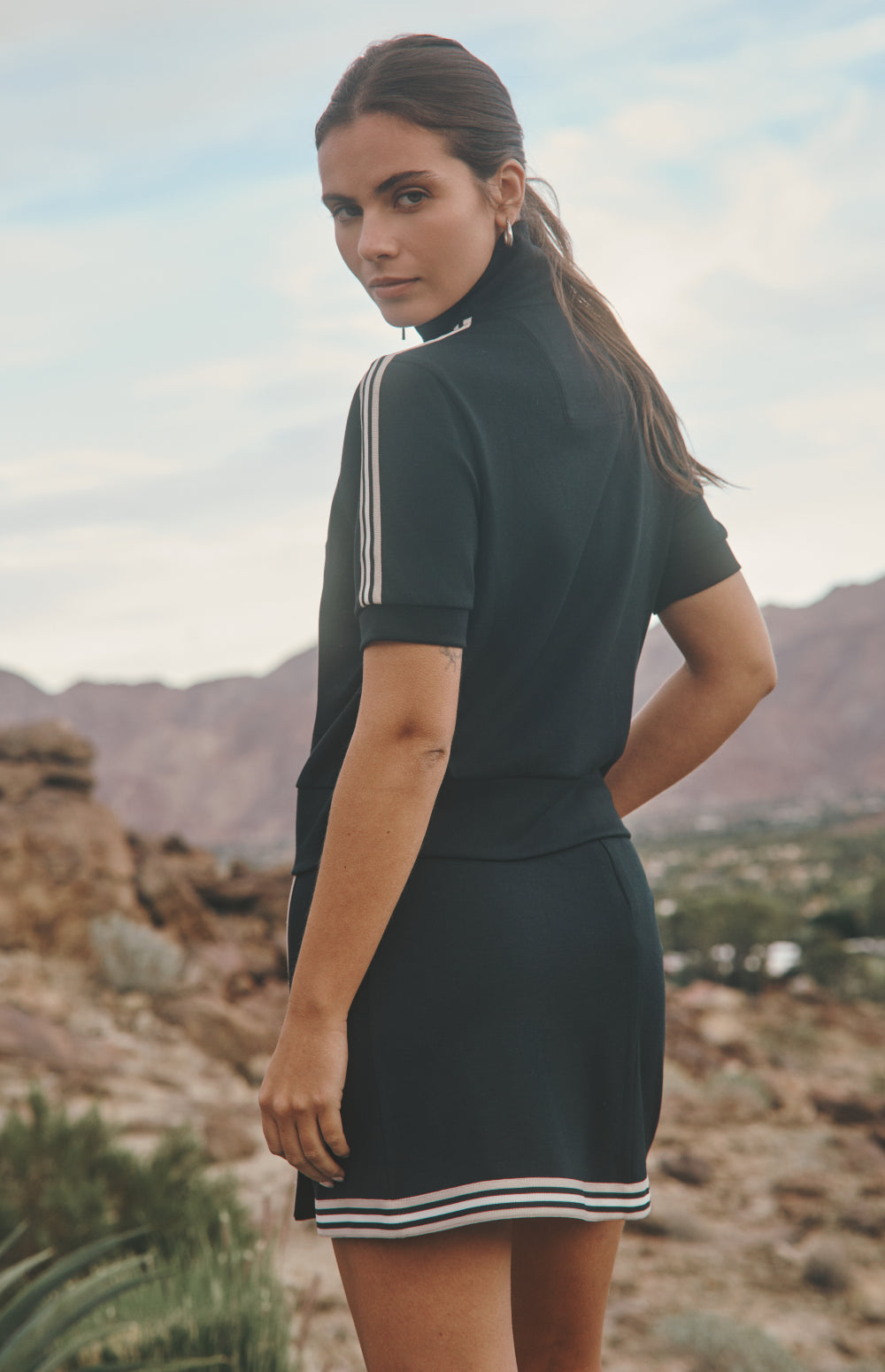 Alp N Rock Amari Half Zip, black mock neck half zip short sleeve shirt for women