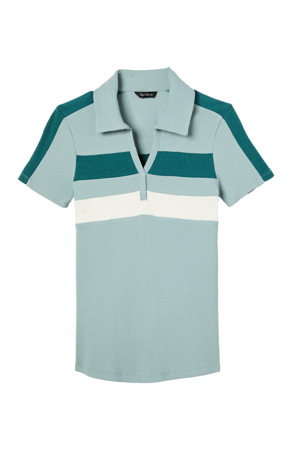 Alp N Rock Amina Stripe Polo, black short sleeve stripe polo shirt for women