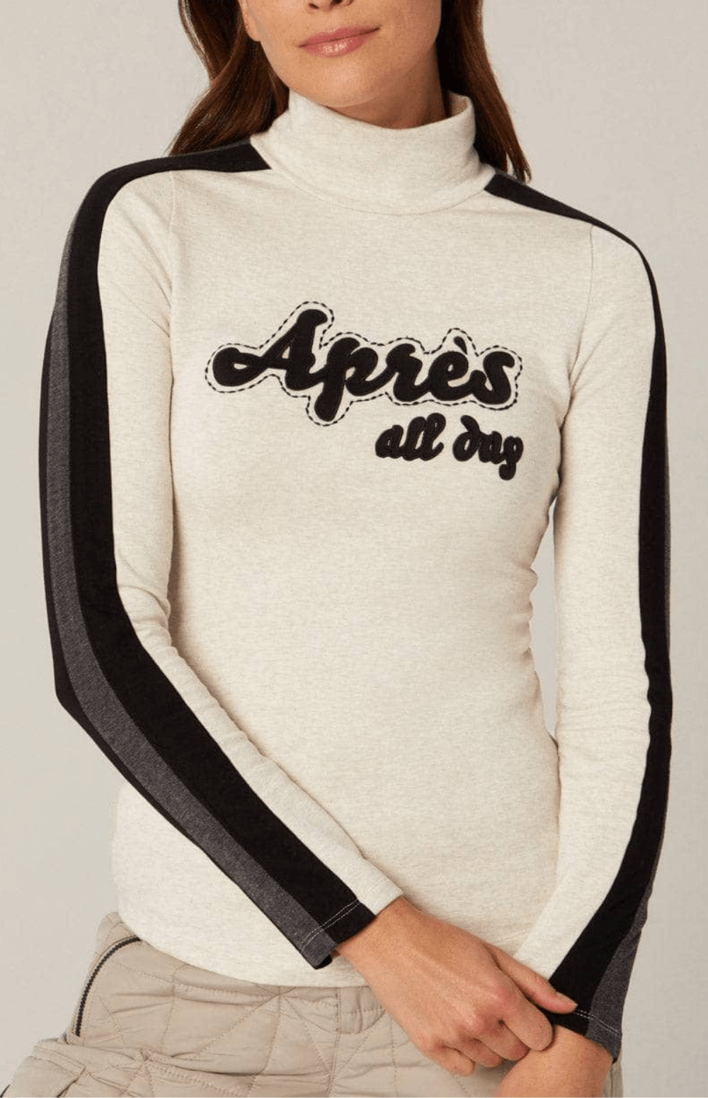 Apres All Day Mockneck, Ivory | Alp N Rock | Women's Top Alp N Rock Womens Shirt Apres All Day Mockneck | Heather Ivory - Preloved