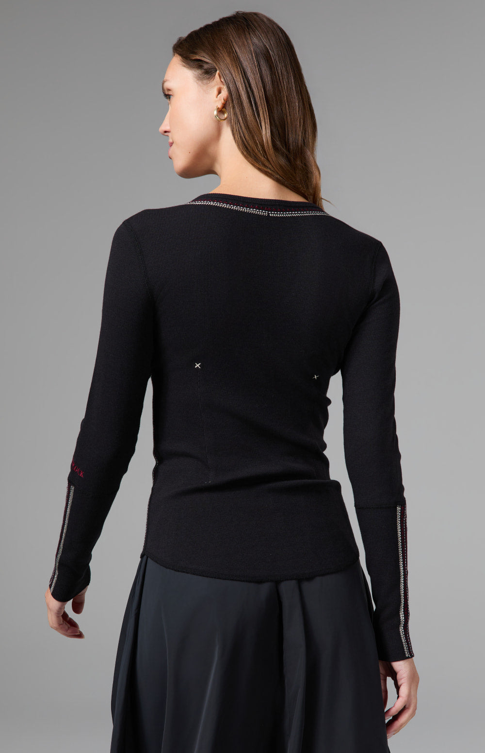 Alp N Rock Hazel Henley Shirt, black longsleeve henley shirt