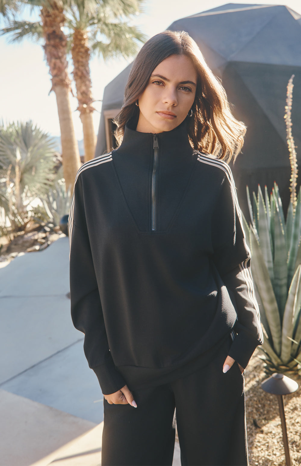 Alp N Rock Kinsley Pullover, black half zip pullover sweatshirt for women
