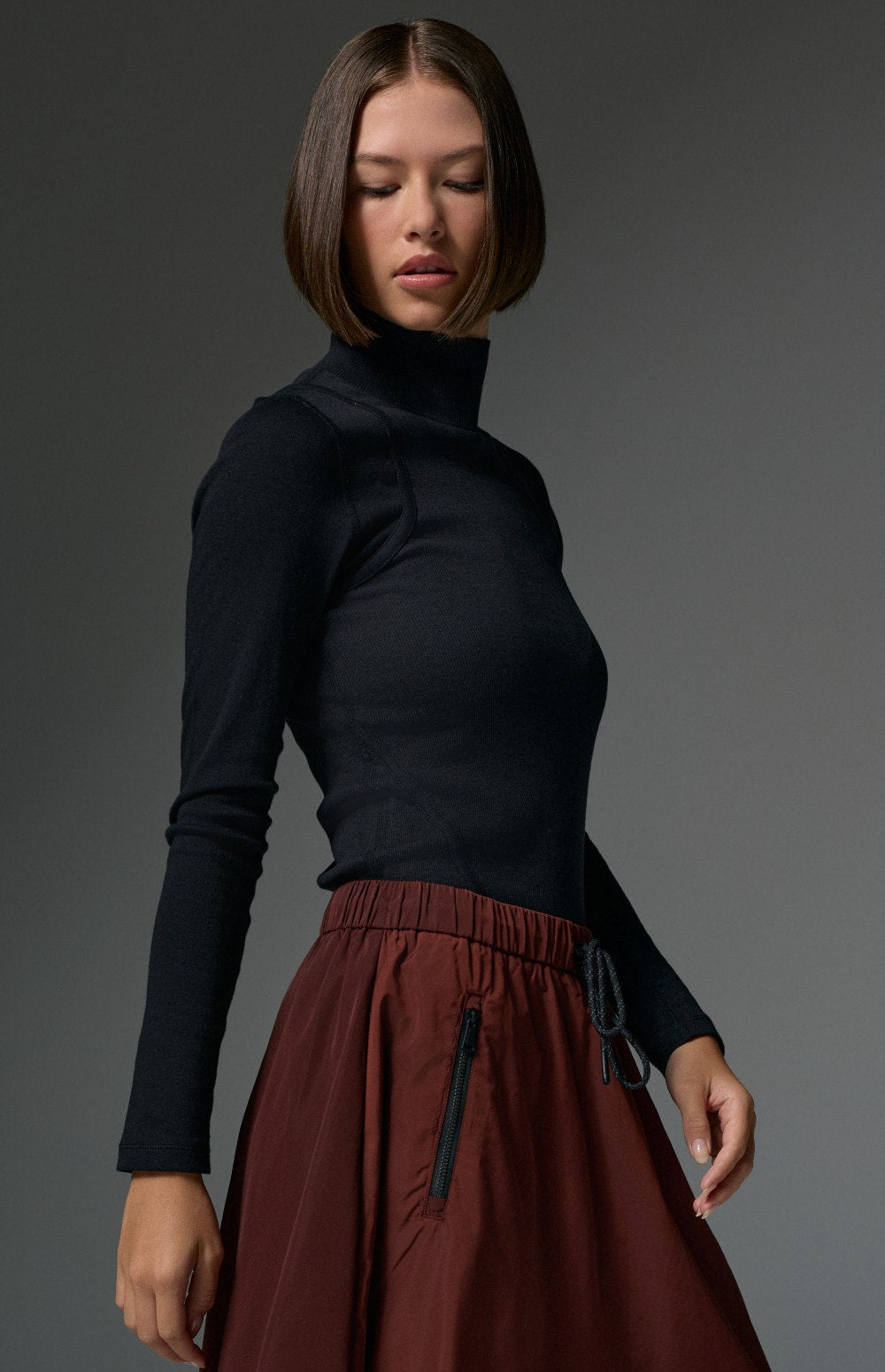 Laila Longsleeve Mock Neck, Black | Alp N Rock Alp N Rock Womens Shirt Laila Longsleeve Mock Neck | Black