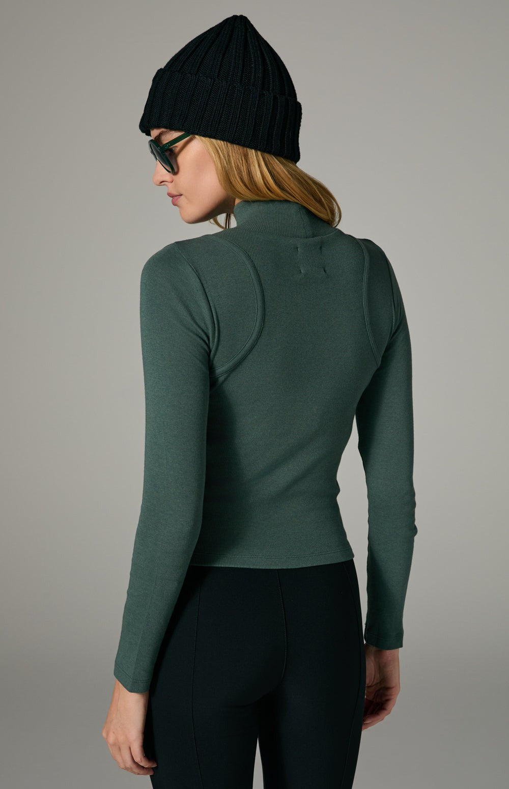 Alp N Rock Laila Shirt, green mock neck longsleeve shirt for women