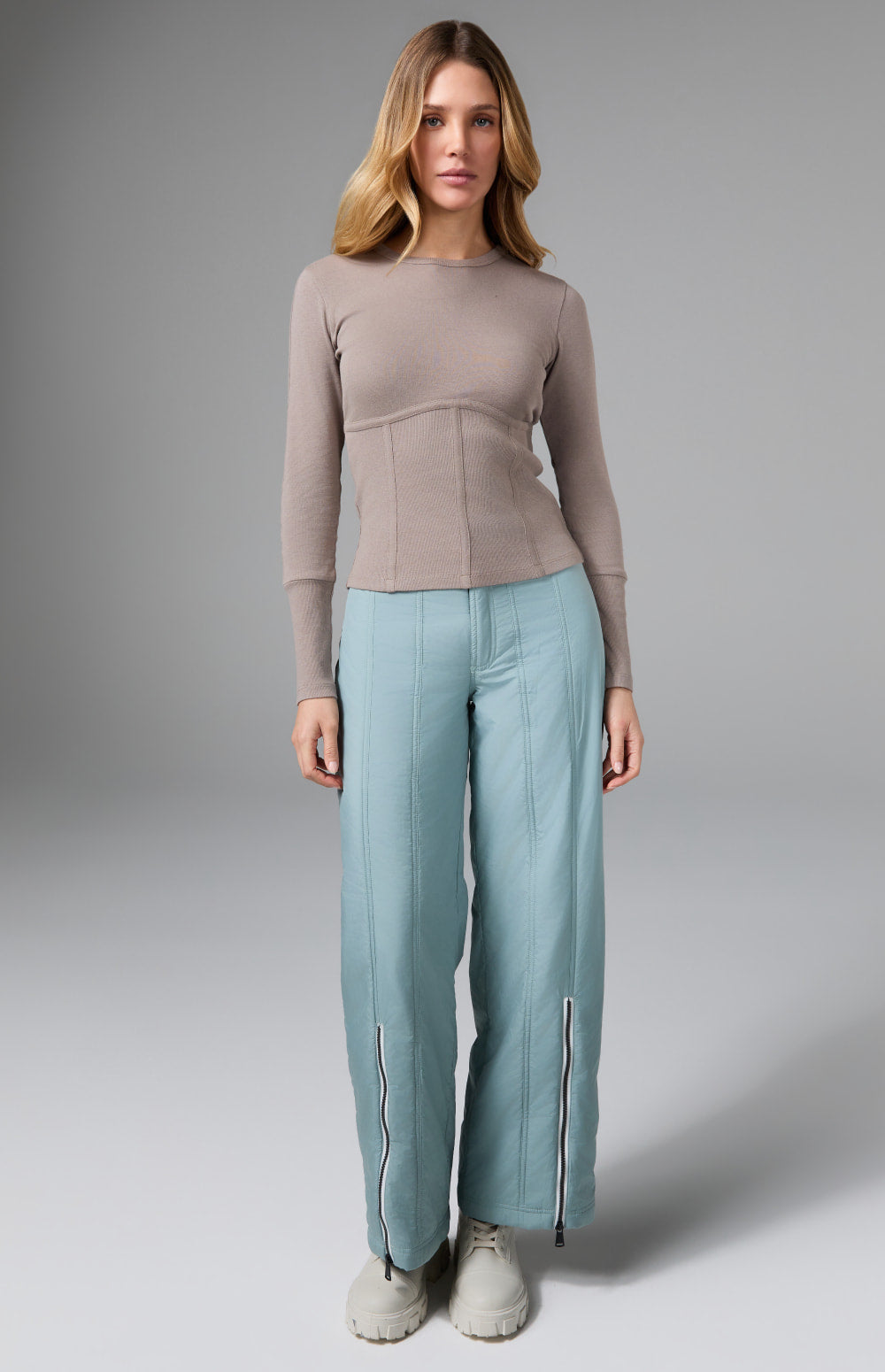 Alp N Rock Layne Longsleeve Crew, taupe longsleeve crew neck shirt for women