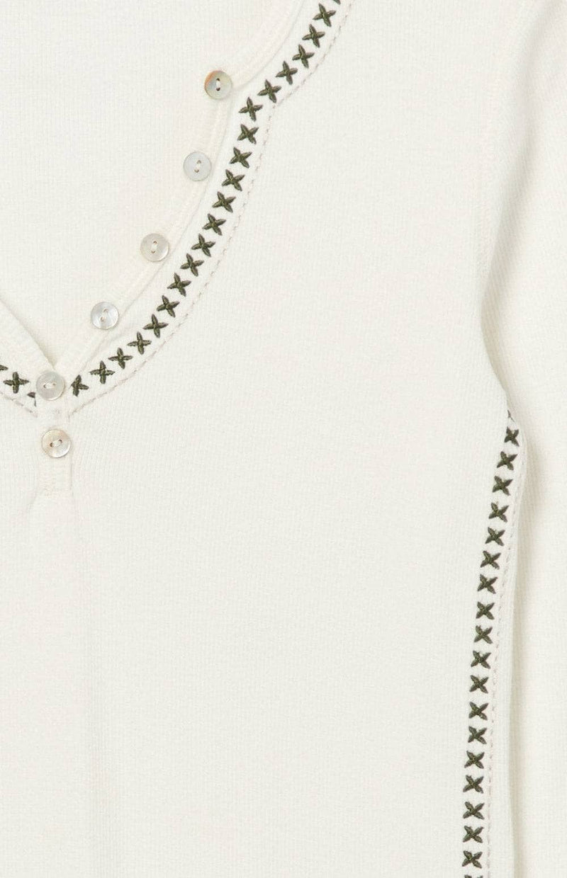 Alp N Rock Womens Shirt Lyla Henley Top | Off White