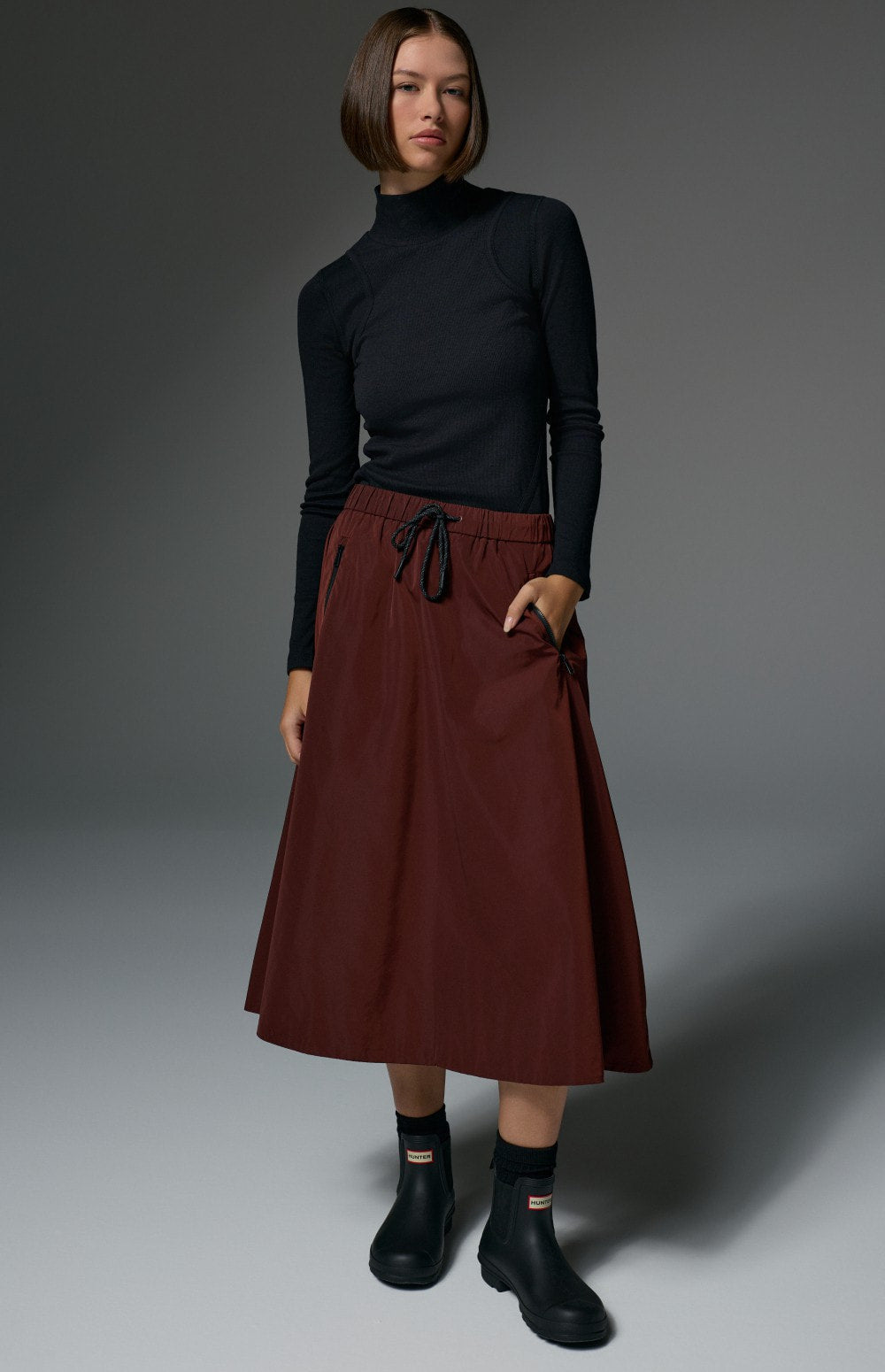 Chelsea Gathered Midi Skirt, Russet | Alp N Rock Alp N Rock Womens Skirt Chelsea Gathered Midi Skirt | Russet