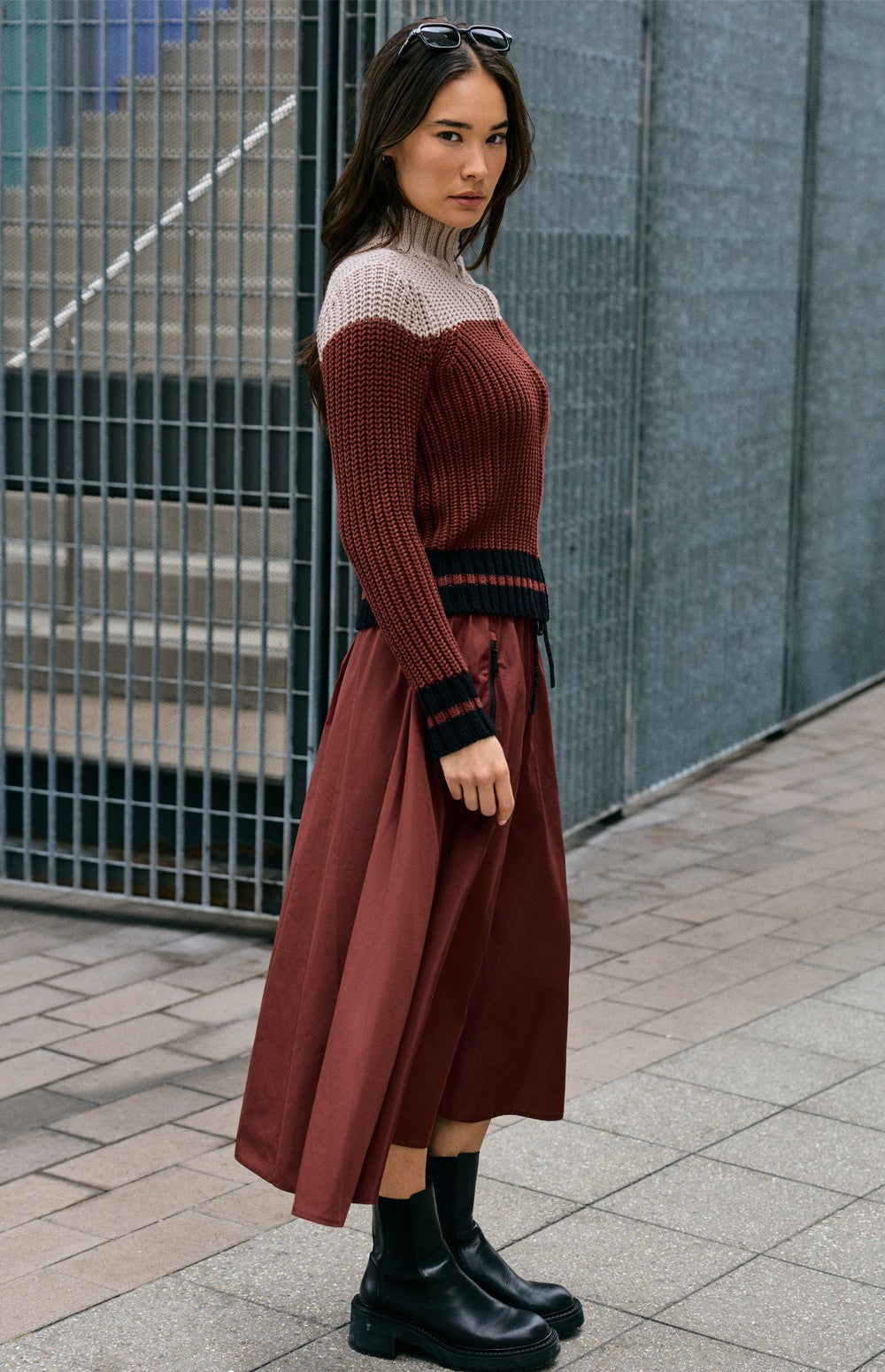 Chelsea Gathered Midi Skirt, Russet | Alp N Rock Alp N Rock Womens Skirt Chelsea Gathered Midi Skirt | Russet
