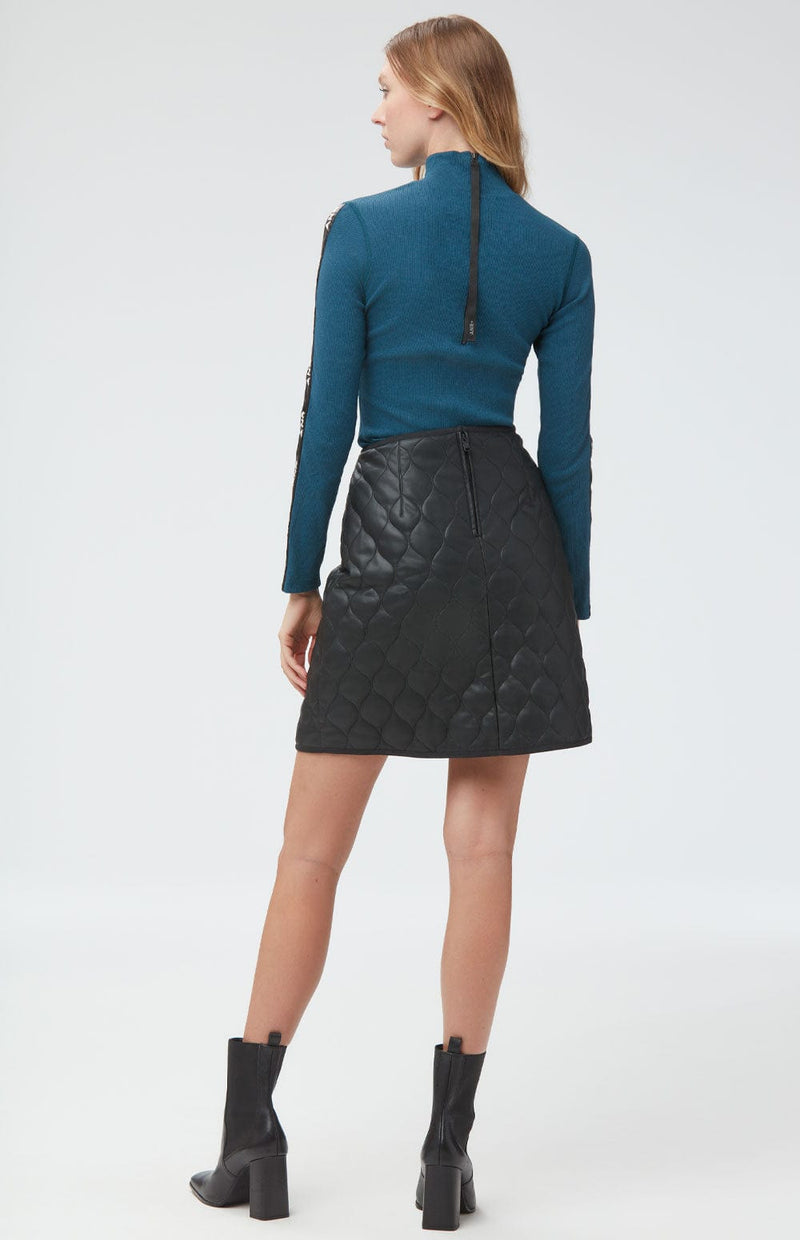 Louis Vuitton Button Waist Leather Mini Skirt BLACK. Size 42
