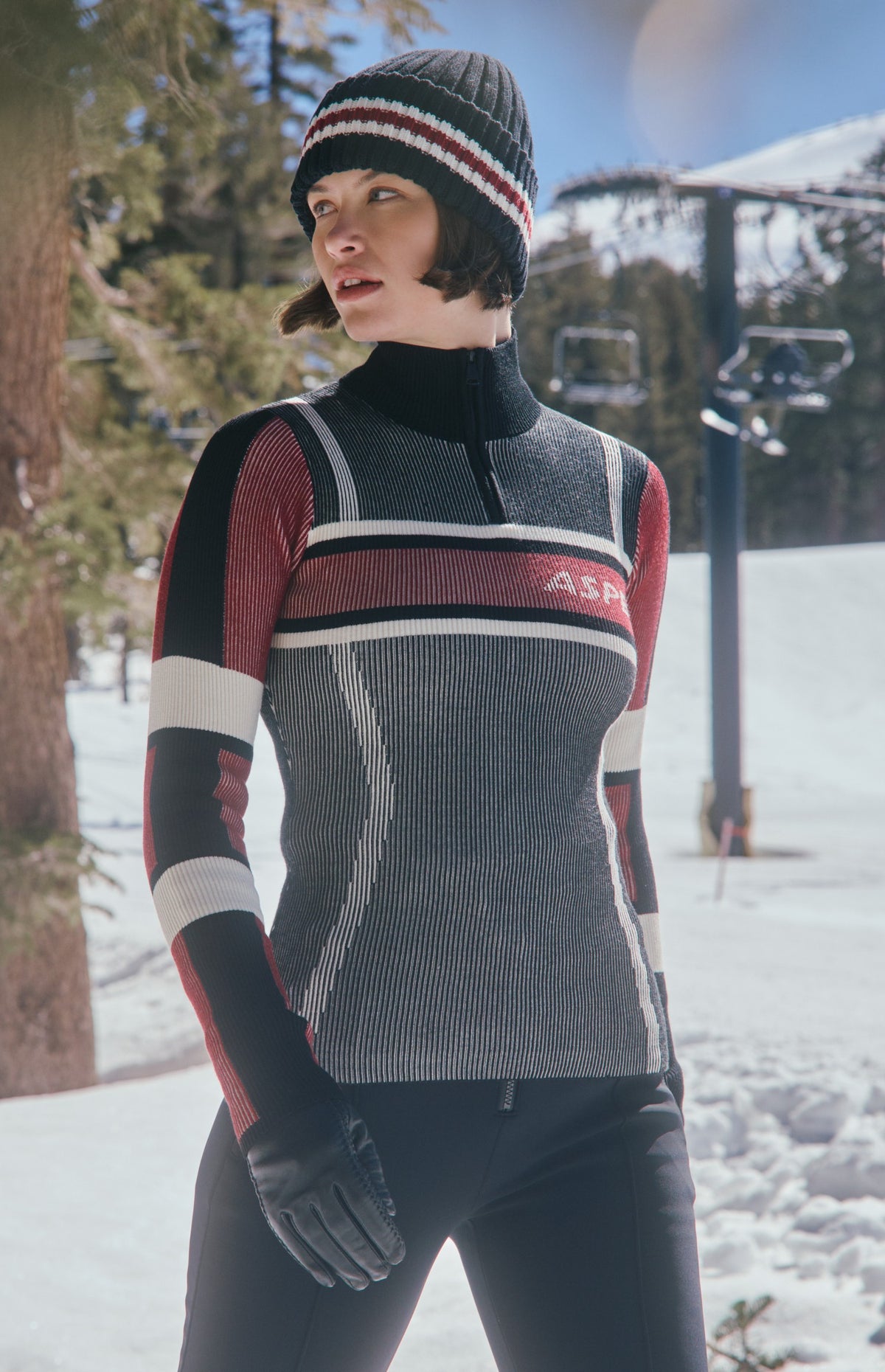 Aspen 1/4 Zip Ski Sweater, Black | Alp N Rock Alp N Rock Womens Sweater Aspen 1/4 Zip Ski Sweater | Black