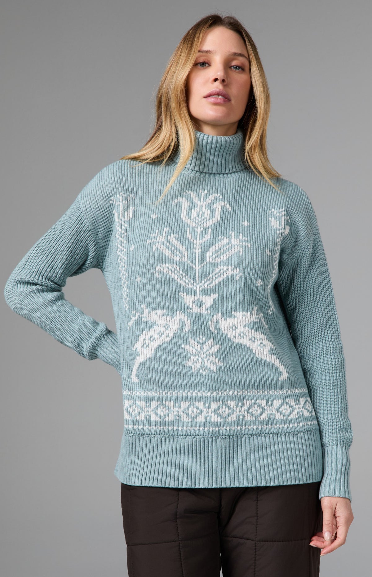 Brigitta Turtleneck Sweater, Silver Blue | Alp N Rock Alp N Rock Womens Sweater Brigitta Turtleneck Sweater | Silver Blue