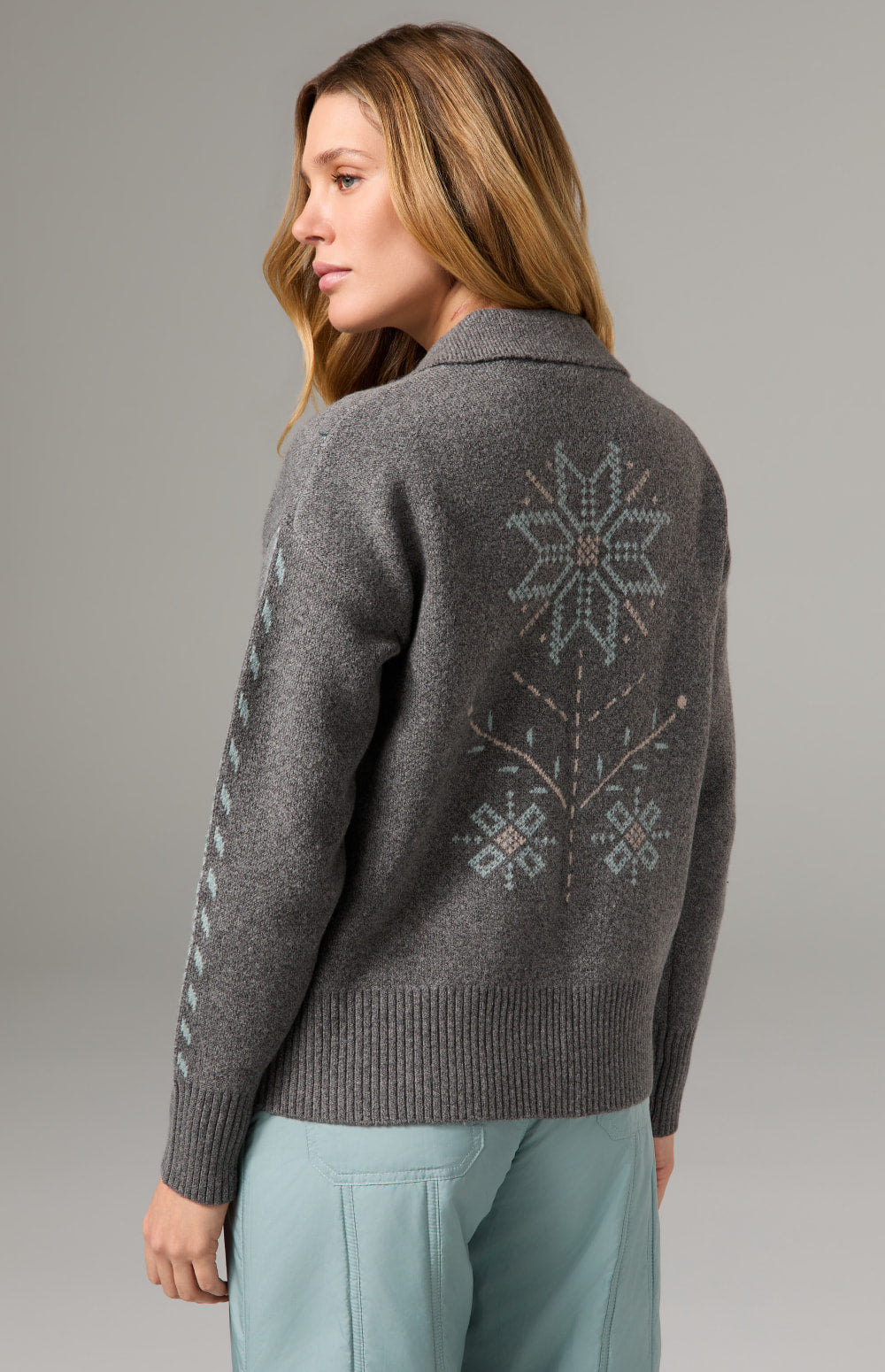 Alp N Rock Cheyenne Cardigan, heather grey button down cardigan for women