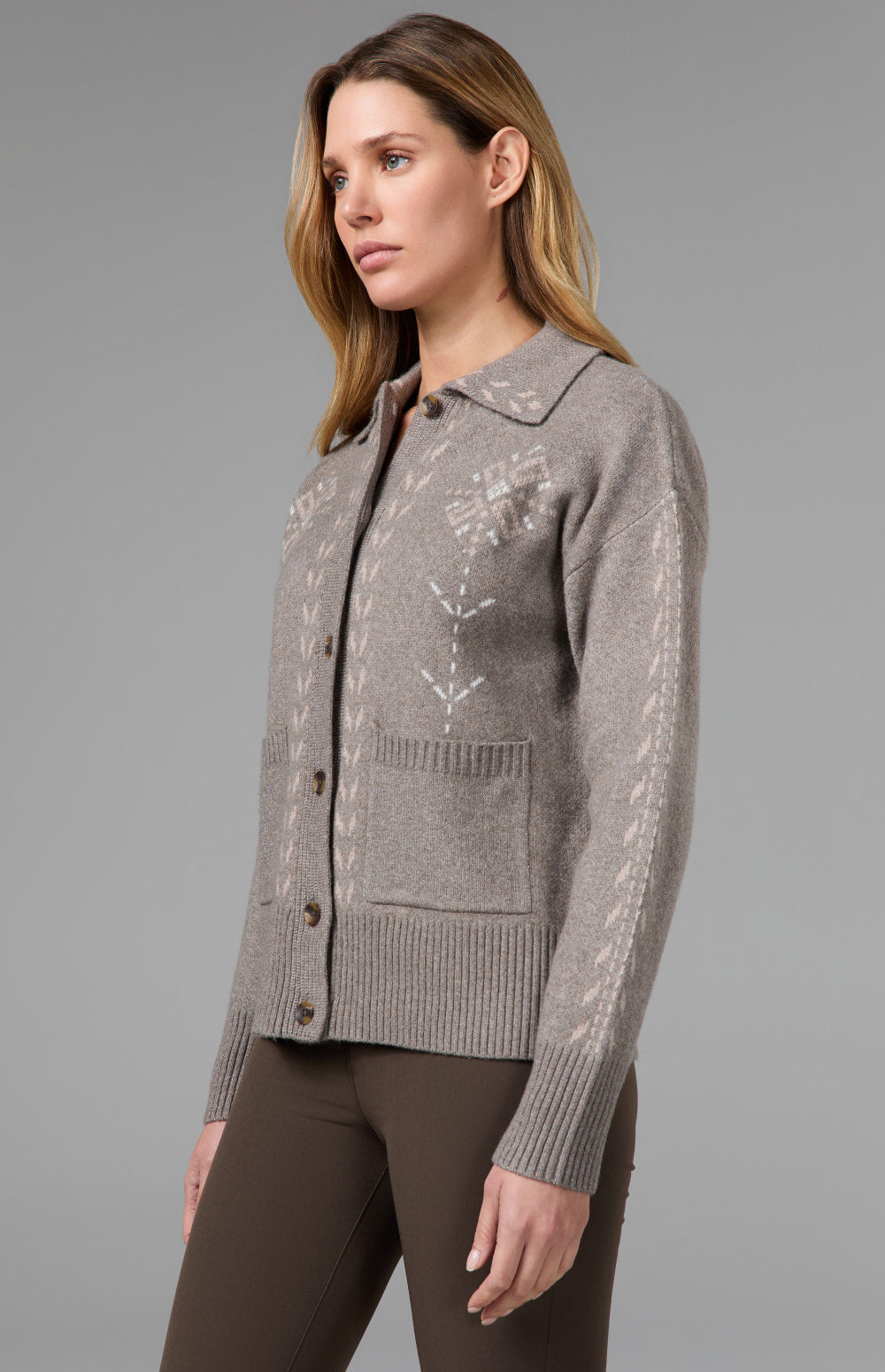 Alp N Rock Cheyenne Cardigan, light brown button down cardigan for women