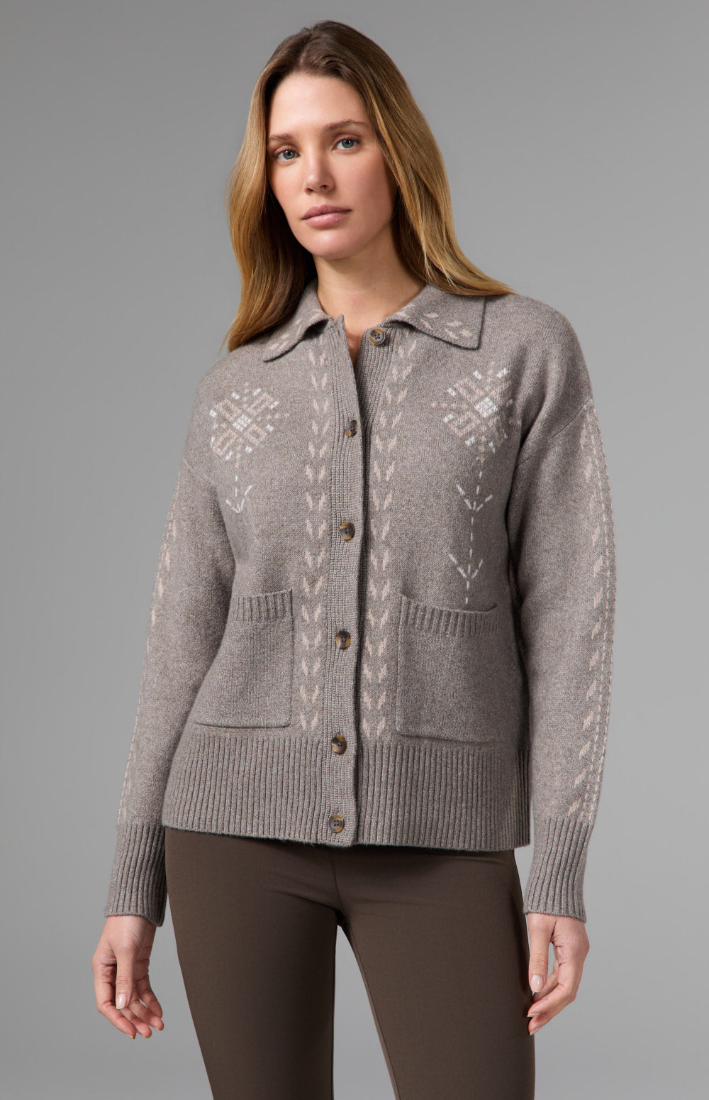 Alp N Rock Cheyenne Cardigan, light brown button down cardigan for women