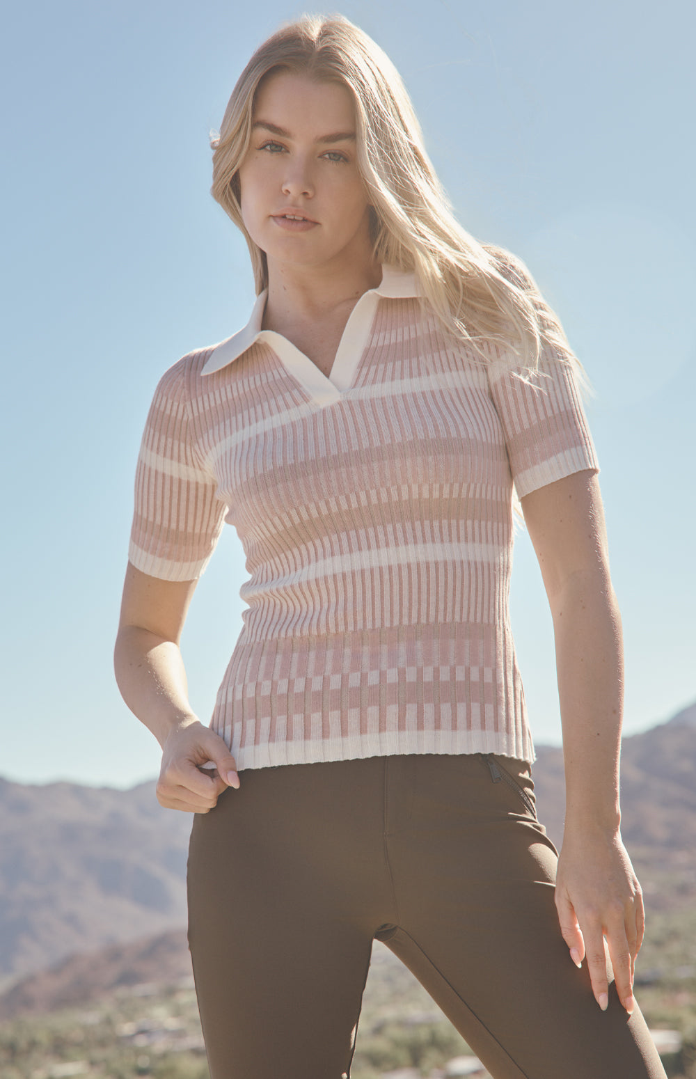 Claudia Polo Sweater, Rose | Alp N Rock Alp N Rock Womens Sweater Claudia Polo Sweater | Rose