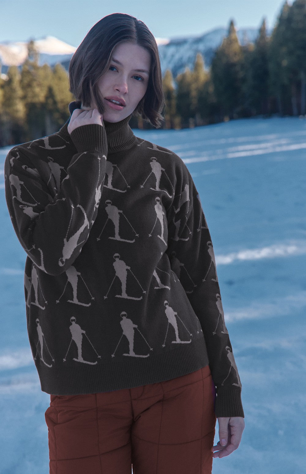 Dani Vintage Ski Sweater, Coffee | Alp N Rock Alp N Rock Womens Sweater Dani Vintage Ski Sweater | Coffee
