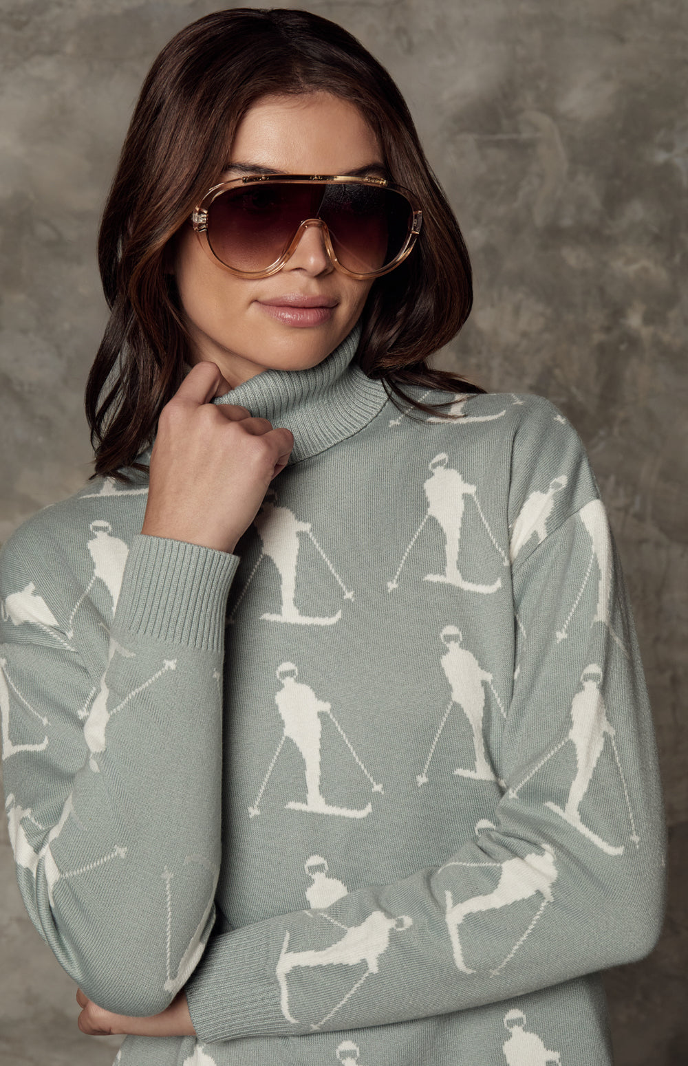 Dani Vintage Ski Sweater, Silver Blue | Alp N Rock Alp N Rock Womens Sweater Dani Vintage Ski Sweater | Silver Blue