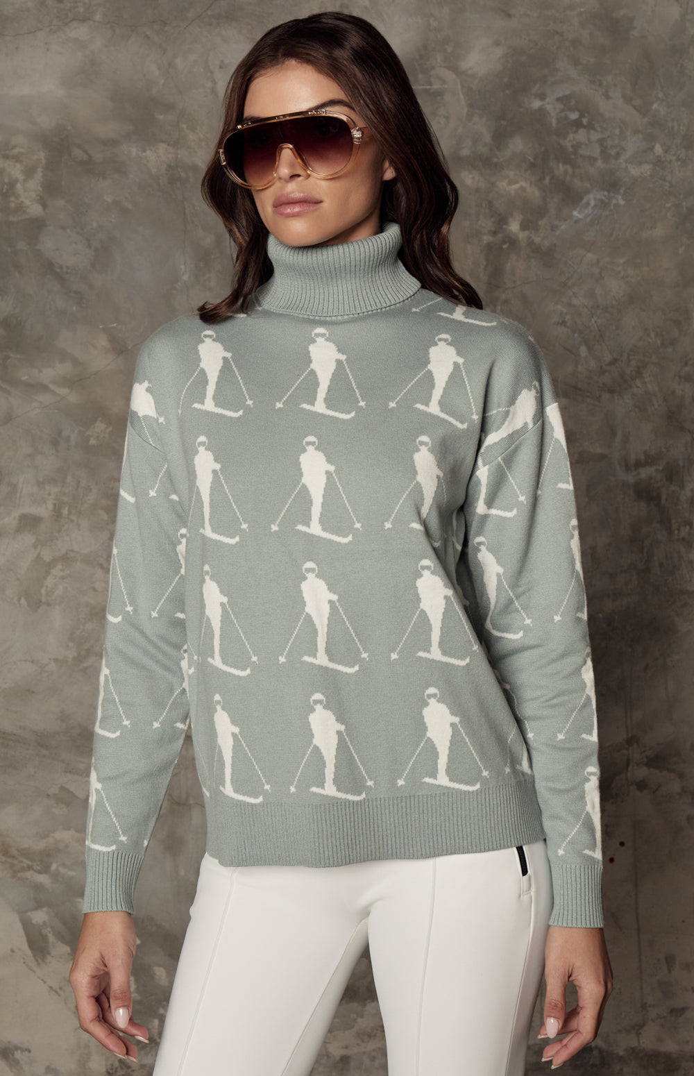 Dani Vintage Ski Sweater, Silver Blue | Alp N Rock Alp N Rock Womens Sweater Dani Vintage Ski Sweater | Silver Blue