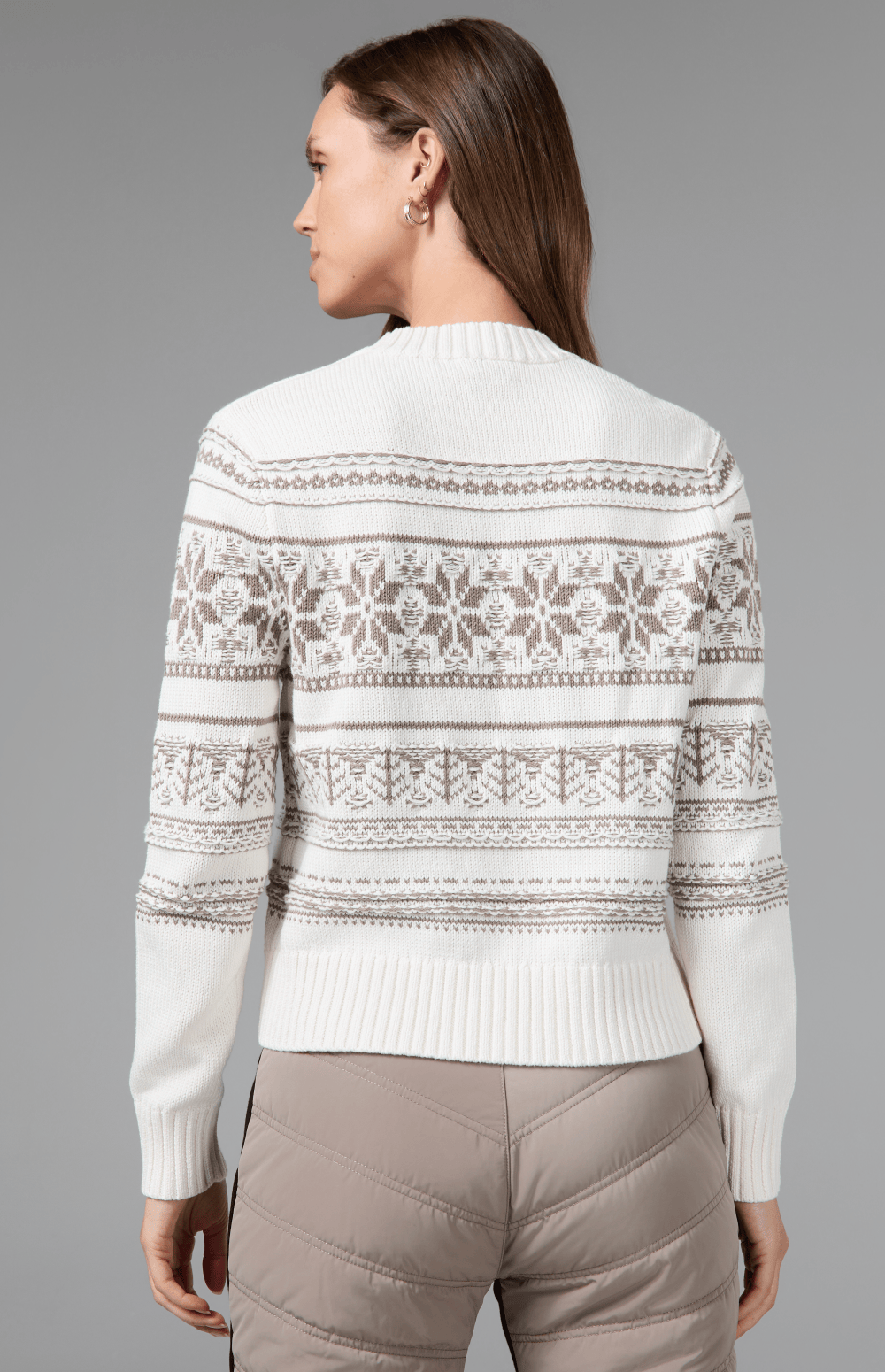 Alp N Rock Danika Fair Isle Sweater, white crew neck sweater for women