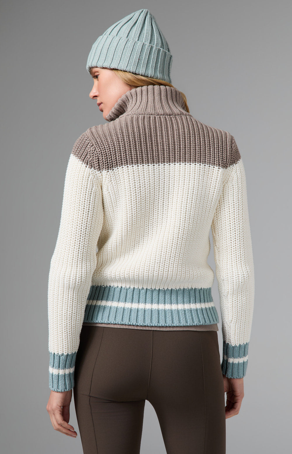 Alp N Rock Daphne Zip Stripe Cardigan, white striped zip cardigan for women
