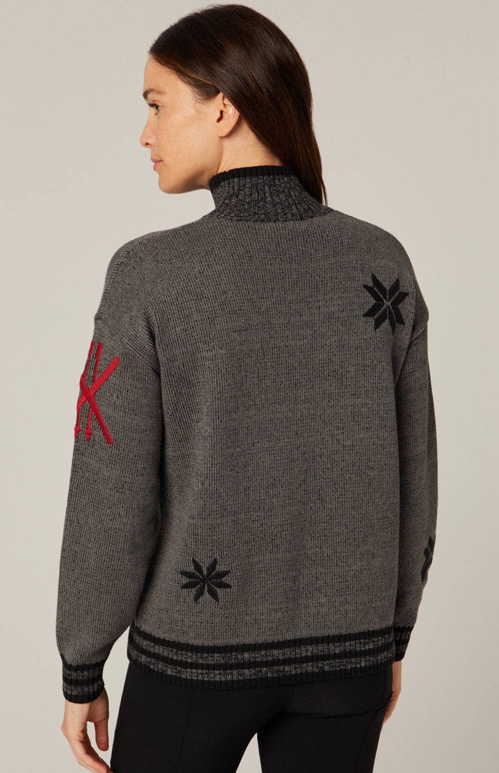 Devin Mock Neck Ski Sweater, Grey | Alp N Rock Alp N Rock Womens Sweater Devin Mock Neck Sweater | Heather Grey