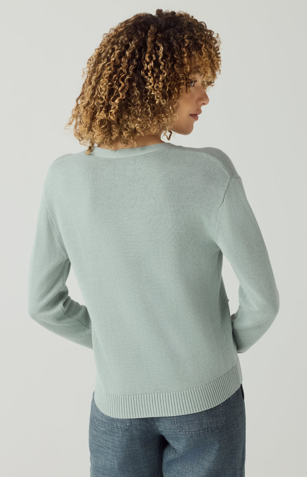 Alp N Rock Florence Cardigan, silver blue button front women's cardigan with patch pockets