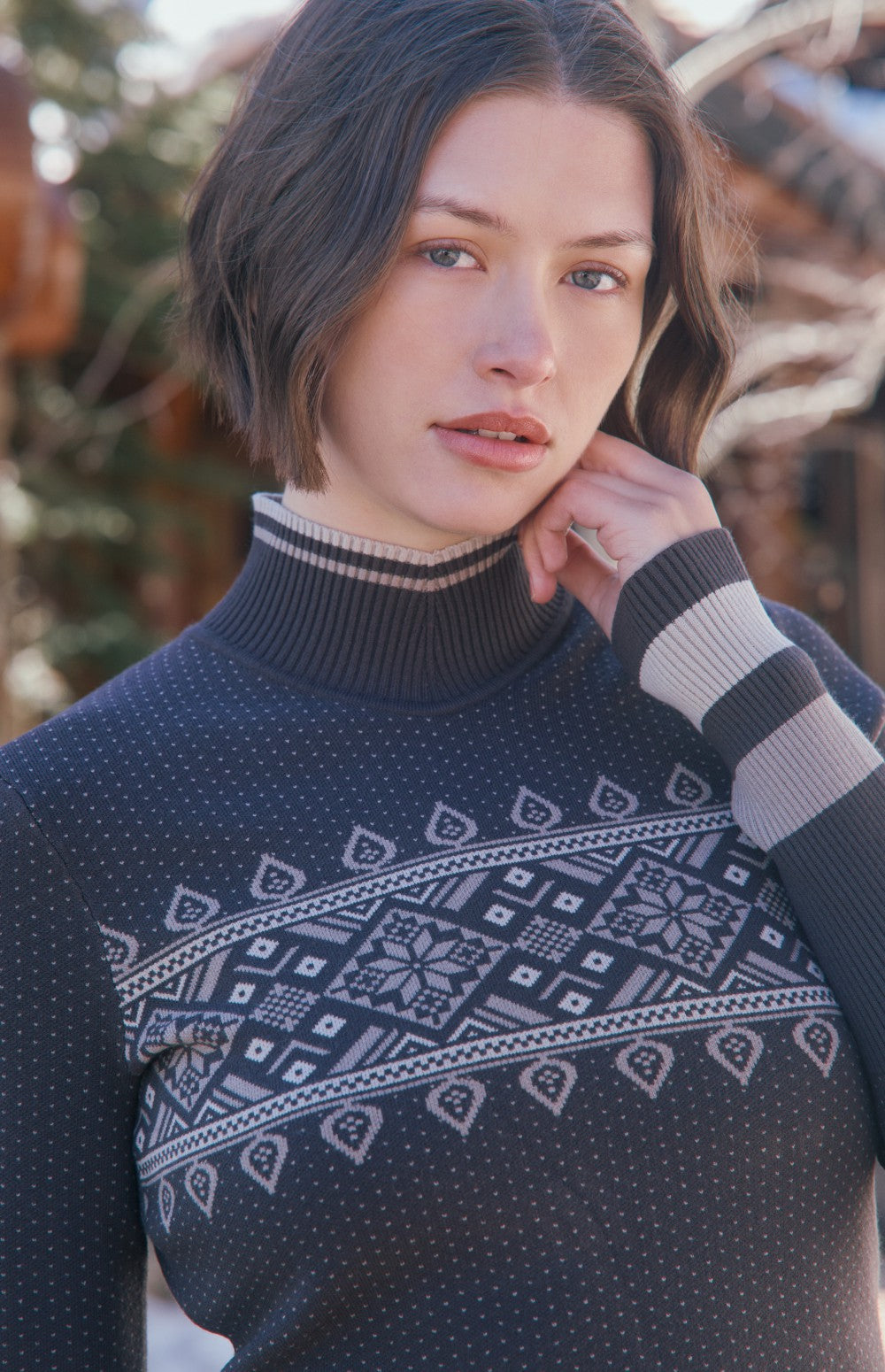 Holly Mock Neck Sweater, Coffee | Alp N Rock Alp N Rock Womens Sweater Holly Mock Neck Sweater | Coffee