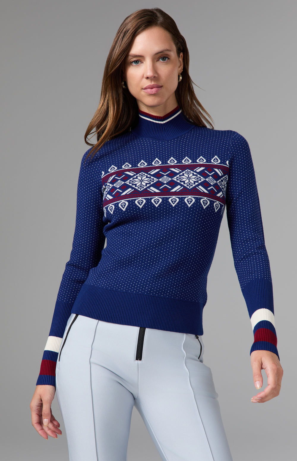 Holly Mock Neck Sweater, Deep Blue | Alp N Rock Alp N Rock Womens Sweater Holly Mock Neck Sweater | Deep Blue