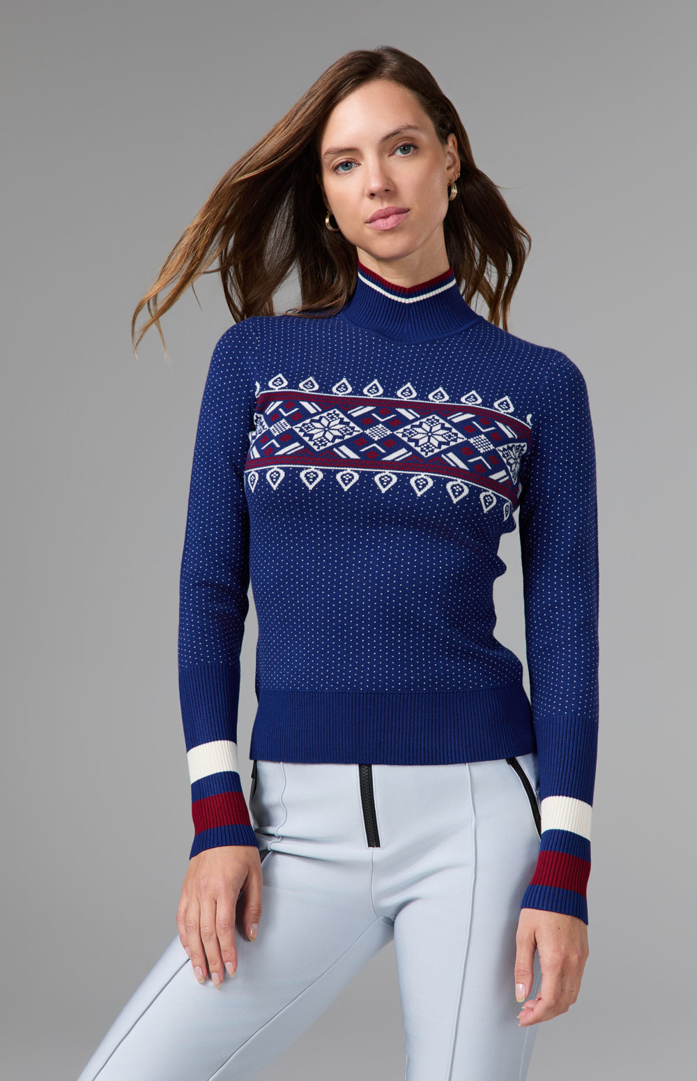 Holly Mock Neck Sweater, Deep Blue | Alp N Rock Alp N Rock Womens Sweater Holly Mock Neck Sweater | Deep Blue