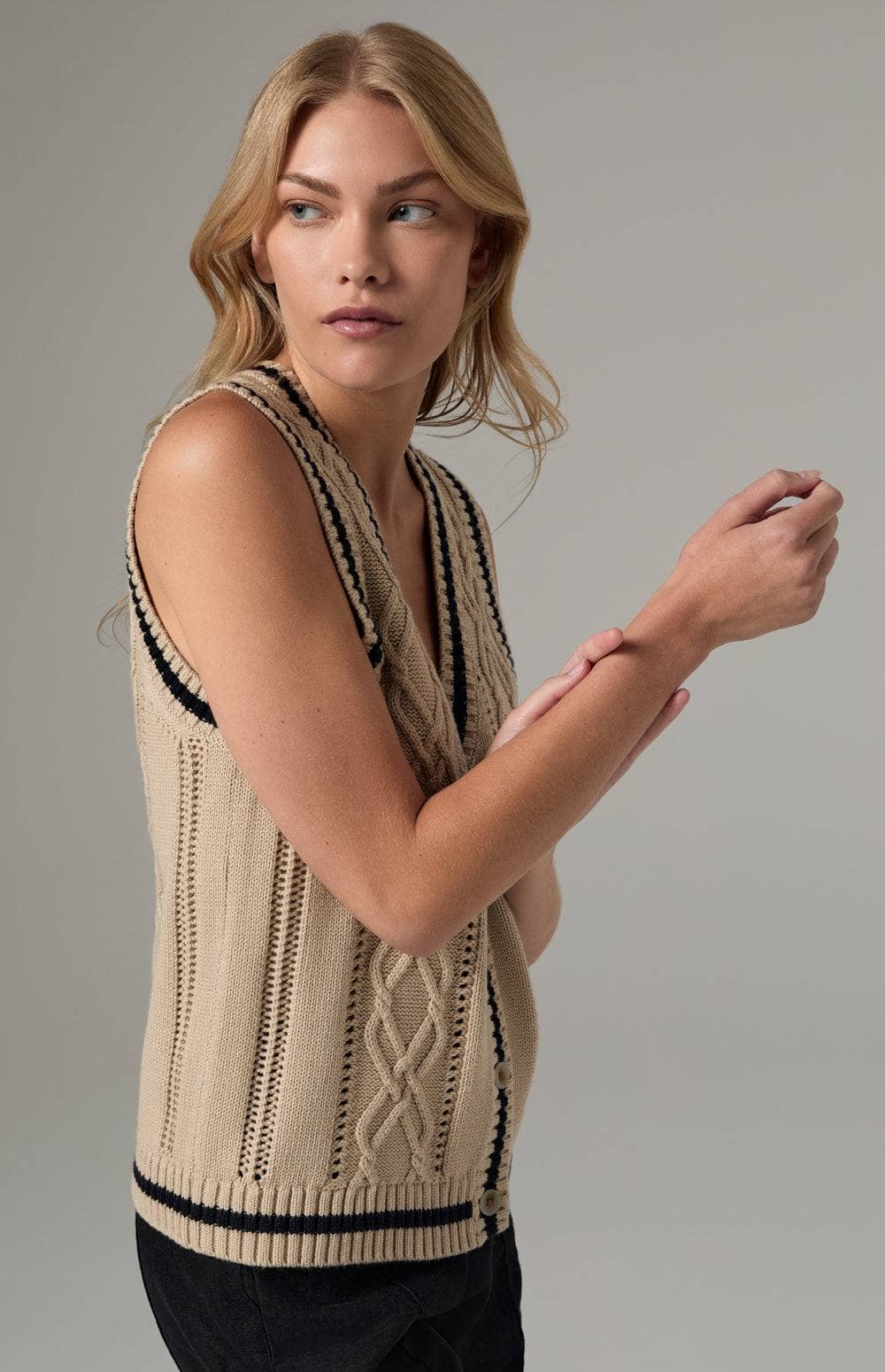 Jade Sweater Vest, Wheat | Alp N Rock | Women's Sweater Alp N Rock Womens Sweater Jade Sweater Vest | Wheat