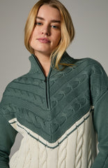 Jordan 1/2 Zip Cable Knit Sweater, Eucalyptus | Alp N Rock