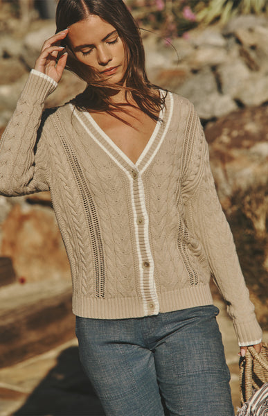 Josilyn Organic Cotton Cardigan, Wheat | Alp N Rock