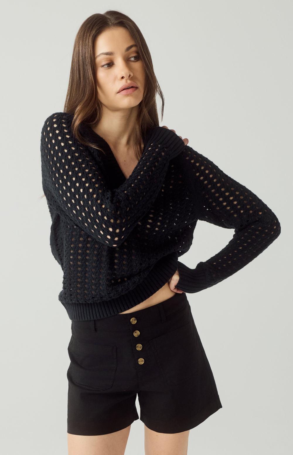 Kinna Organic Cotton Black Knit Sweater | Alp N Rock Alp N Rock Womens Sweater Kinna Cable Knit Sweater | Black