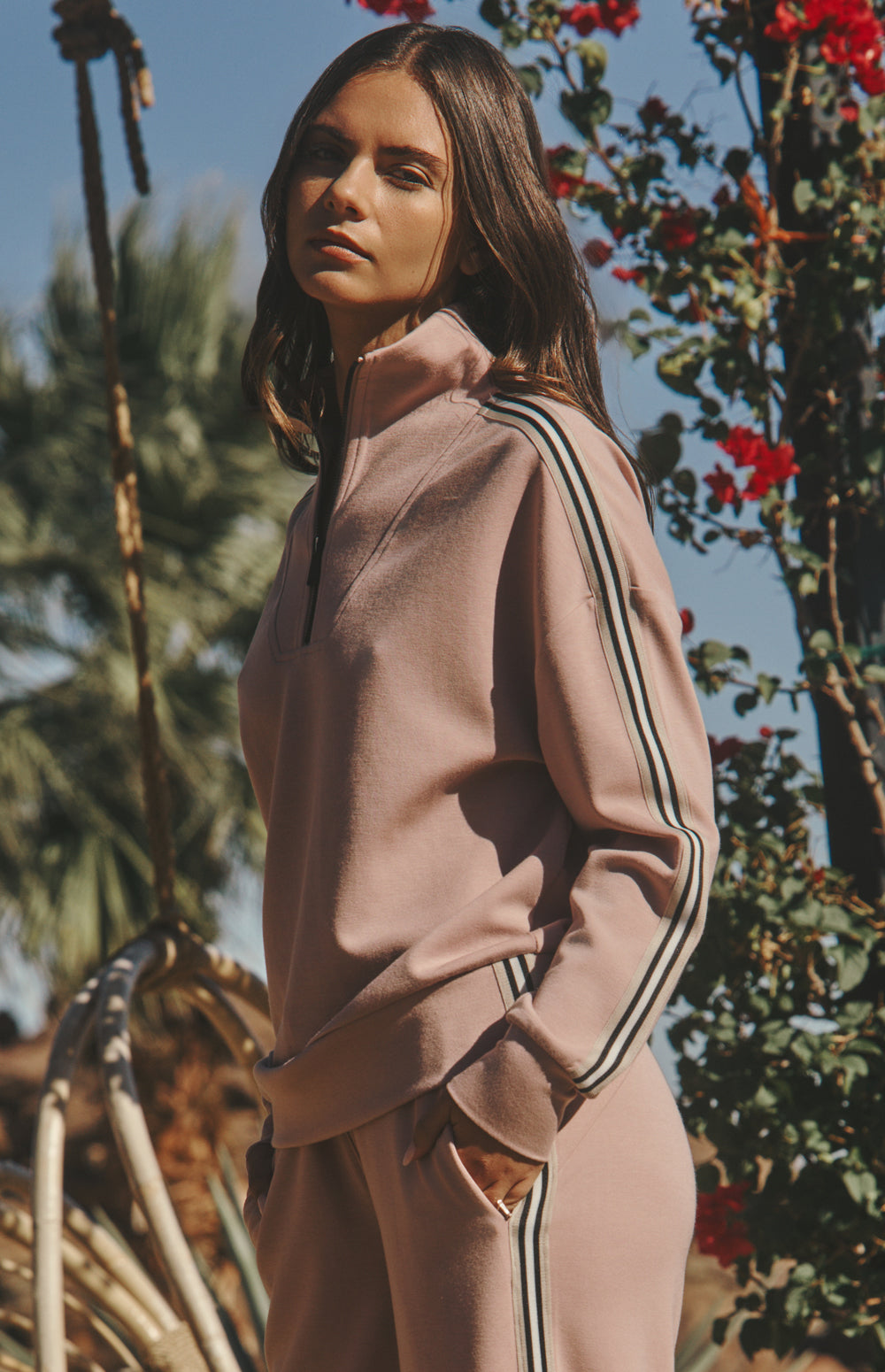 Alp N Rock Kinsley Pullover, pink half zip pullover sweatshirt for women