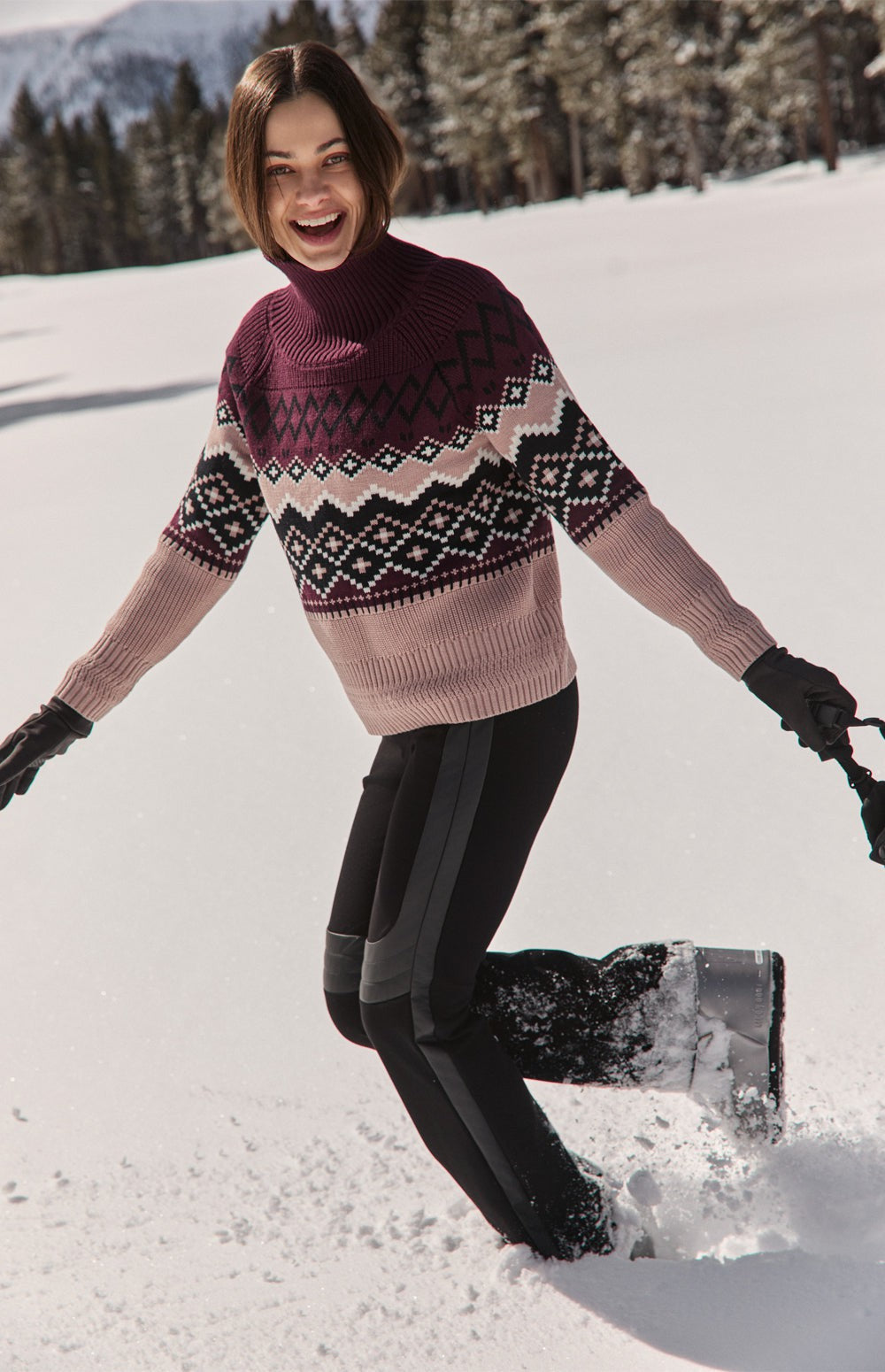 Leighton Mock Neck Ski Sweater, Dark Cherry | Alp N Rock Alp N Rock Womens Sweater Leighton Mock Neck Ski Sweater | Dark Cherry