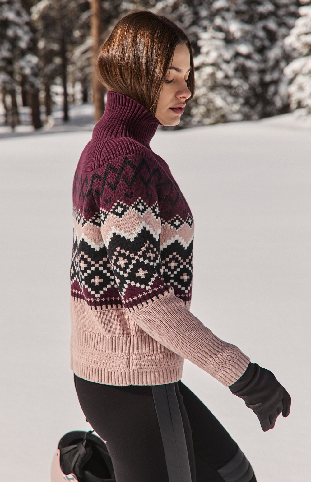 Leighton Mock Neck Ski Sweater, Dark Cherry | Alp N Rock Alp N Rock Womens Sweater Leighton Mock Neck Ski Sweater | Dark Cherry