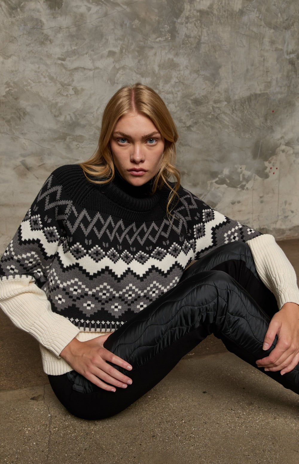 Leighton Mockneck Ski Sweater, Black | Alp N Rock Alp N Rock Womens Sweater Leighton Mockneck Ski Sweater | Black