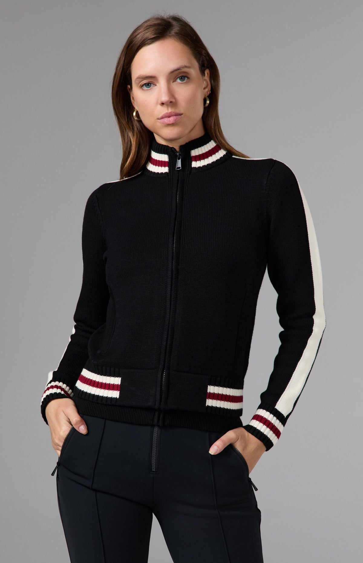 Lynne Zip Sweater Jacket, Black | Alp N Rock Alp N Rock Womens Sweater Lynne Zip Sweater Jacket | Black