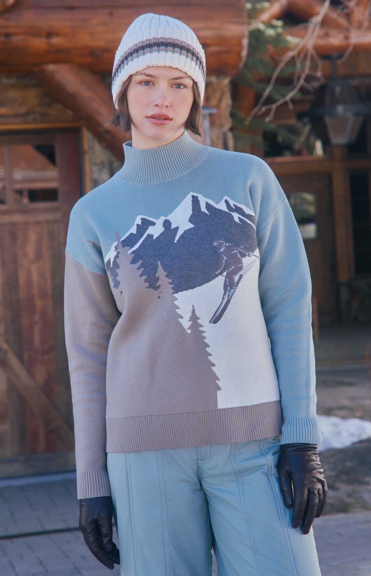 Portia Mock Neck Sweater, Silver Blue | Alp N Rock Alp N Rock Womens Sweater Portia Mock Neck Sweater | Silver Blue
