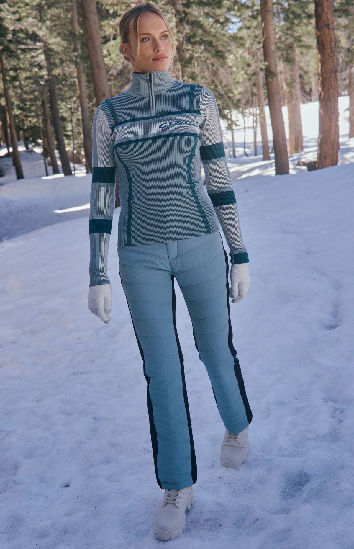 Syliva 1/4 Zip Ski Sweater, Silver Blue | Alp N Rock Alp N Rock Womens Sweater Sylvia 1/4 Zip Ski Sweater | Silver Blue