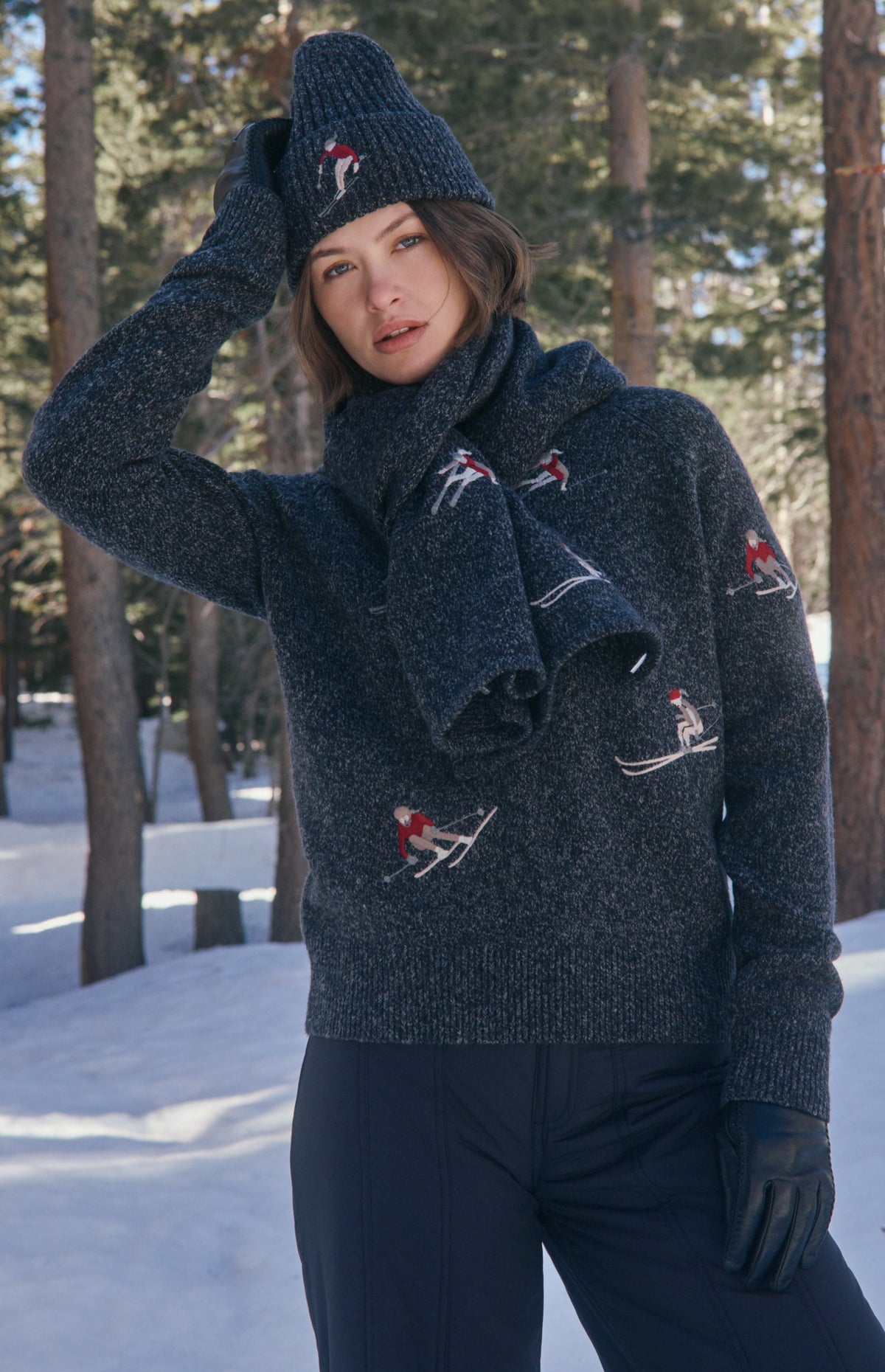Talia Embroidered Skier Sweater, Black | Alp N Rock Alp N Rock Womens Sweater Talia Embroidered Skier Sweater | Black
