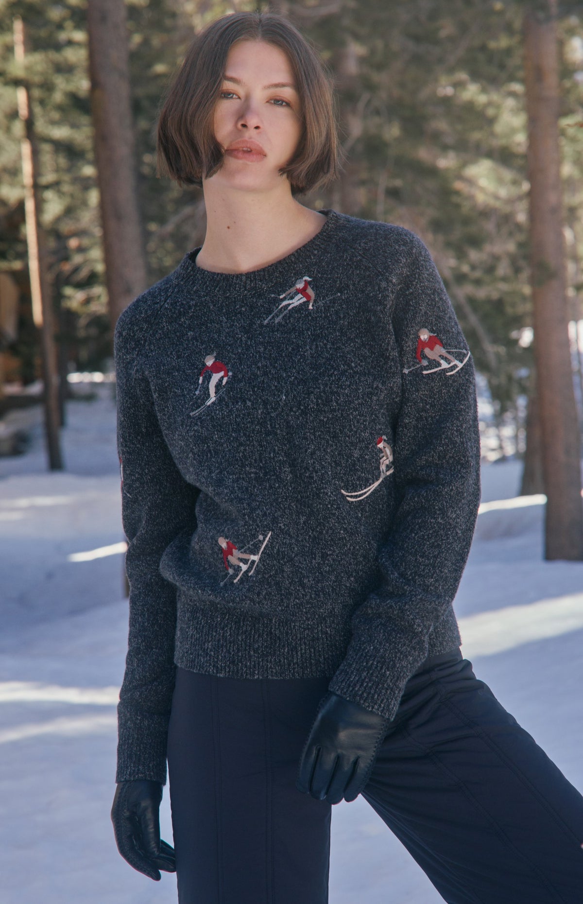 Talia Embroidered Skier Sweater, Black | Alp N Rock Alp N Rock Womens Sweater Talia Embroidered Skier Sweater | Black