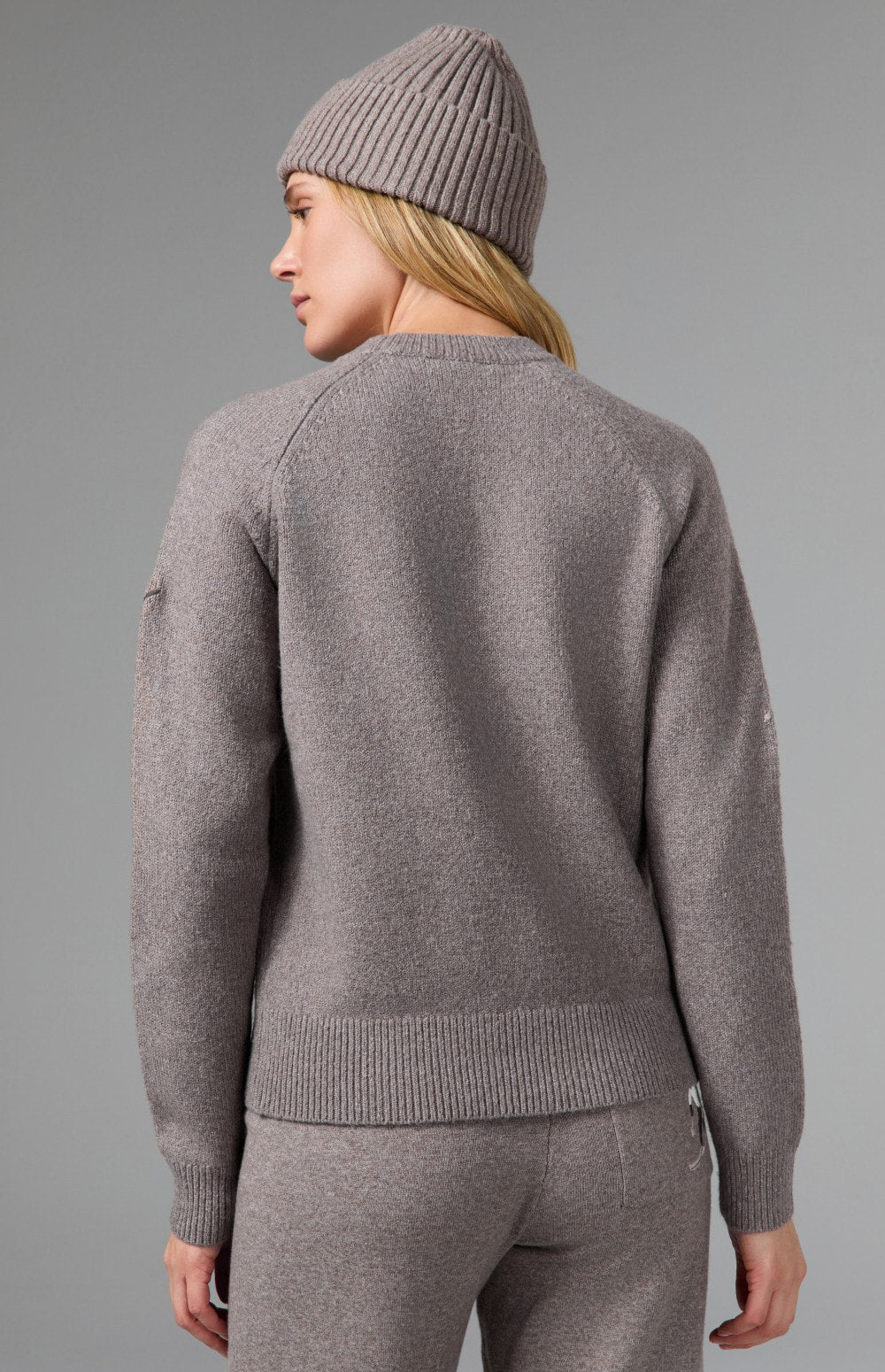 Alp N Rock  Talia Sweater, taupe mock neck ski sweater with embroidered skiers for women