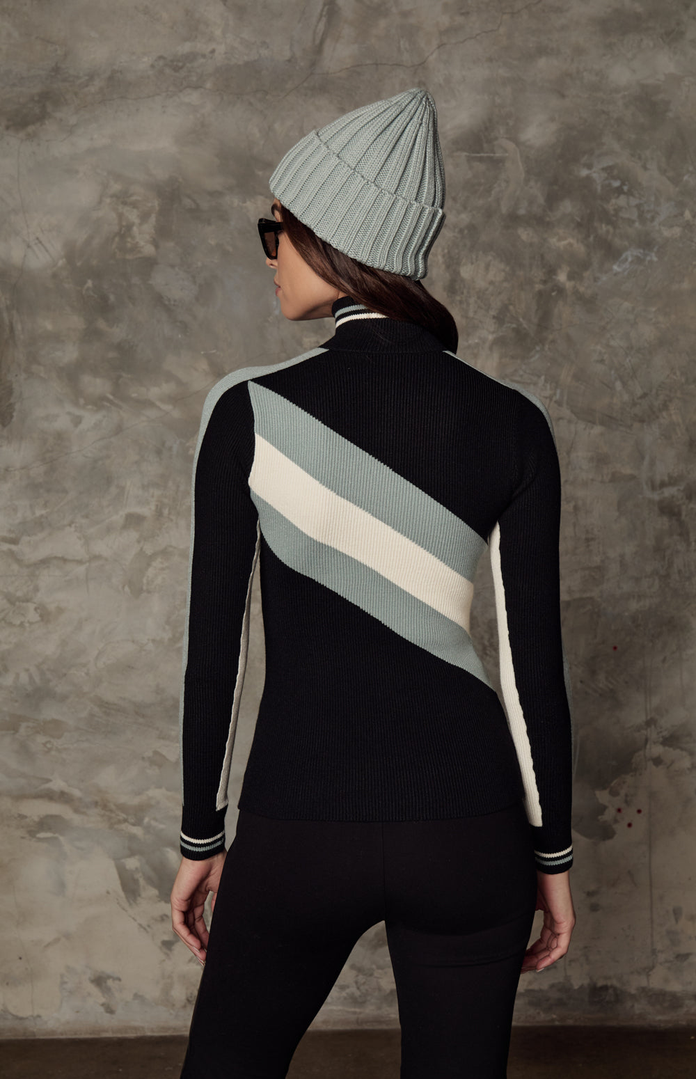 Tanya 1/2 Zip Stripe Ski Sweater, Black | Alp N Rock Alp N Rock Womens Sweater Tanya 1/2 Zip Stripe Ski Sweater | Black